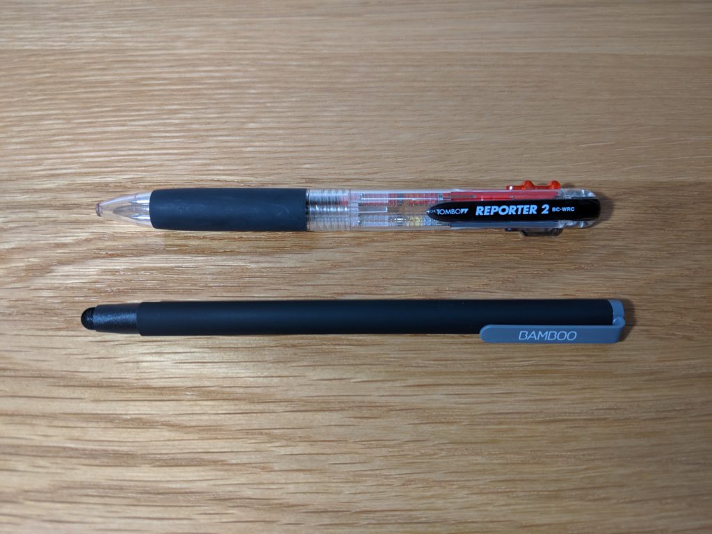 ボールペンとBamboo Soloの比較