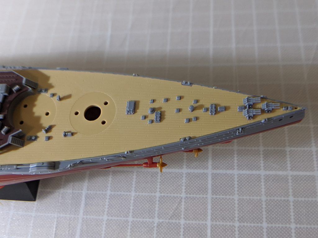 1/700 艦NEXT 013 日本海軍戦艦 長門 昭和19年/捷一号作戦 甲板部品 組立後 後方