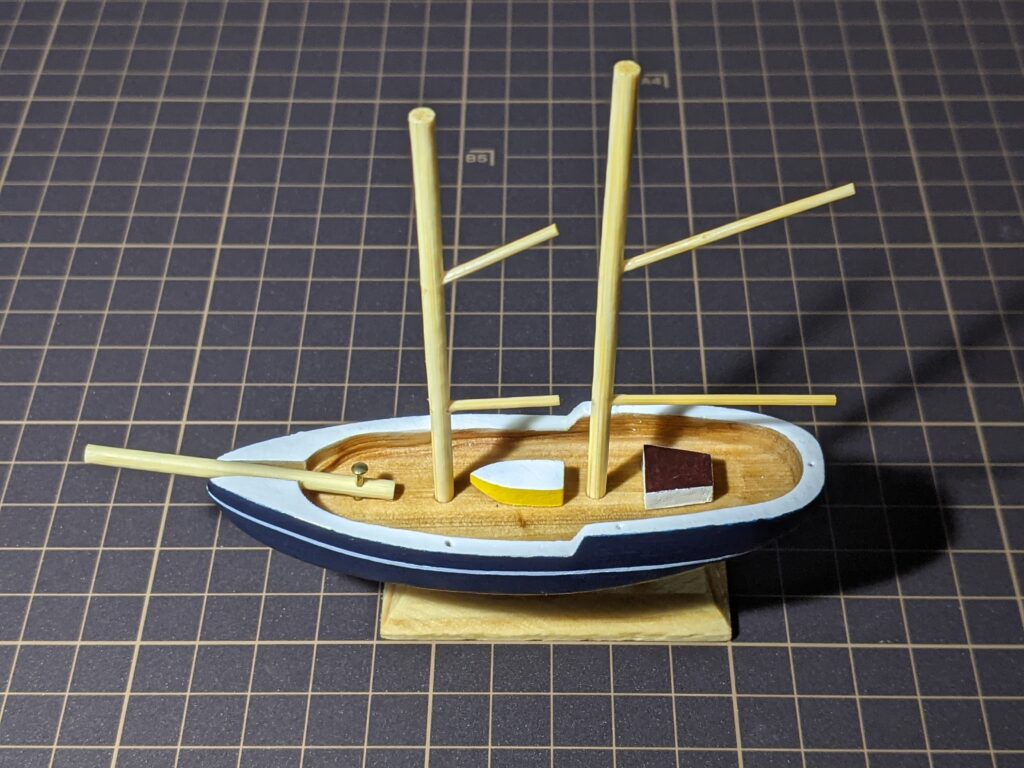 あおぞら モデルシップ 帆船模型 AOZORA ブルーノーズ ミニ Bluenose Mini の部品を仮組み