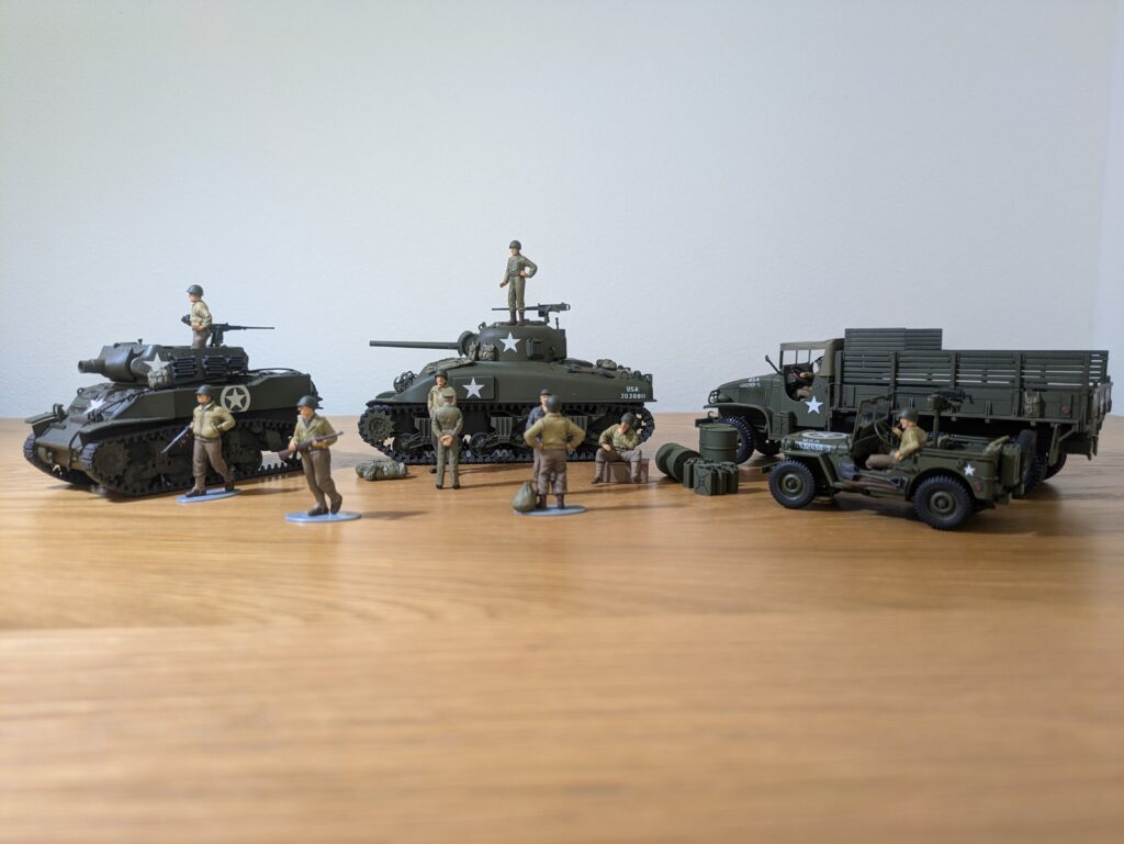 1/48のアメリカ陸軍歩兵と車輌