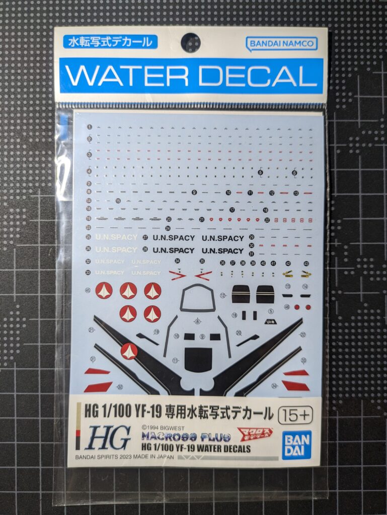 HG 1/100 YF-19 水転写デカール