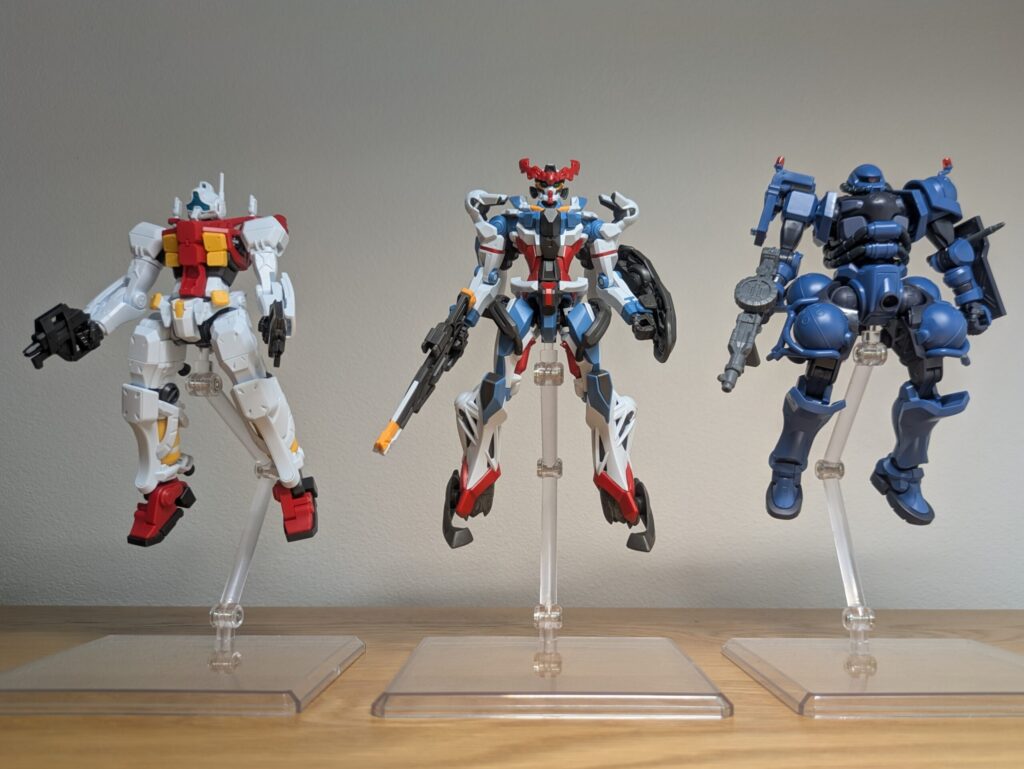 1/144 GQ版ゲルググとジークアクスと軍警ザク
