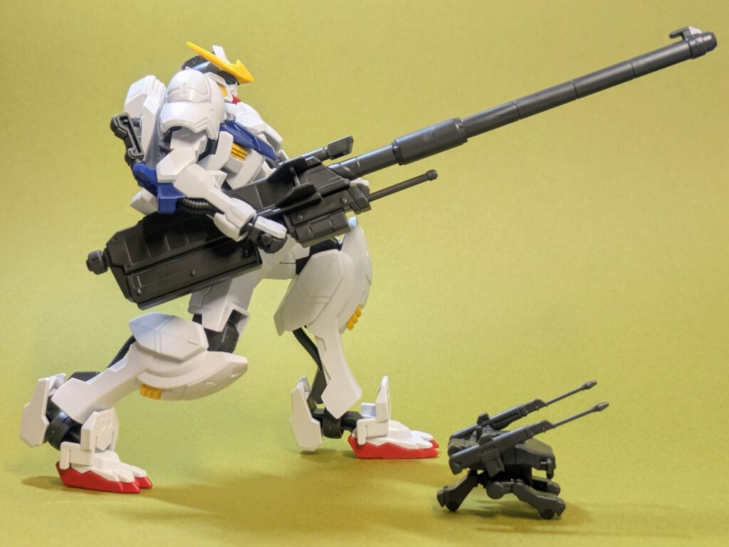 HG 1/144 ガンダムバルバトスとウェポンセット11の滑空砲とモビルワーカー