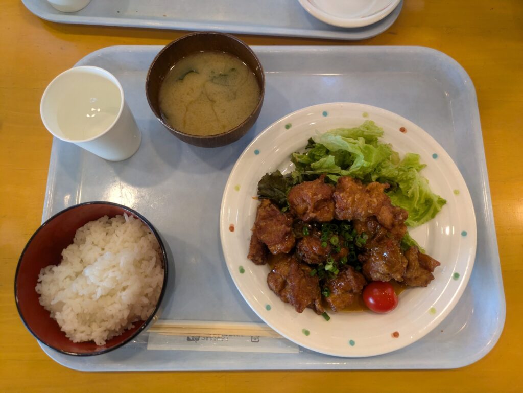 ソレイユの丘のレストランリヨンの油淋鶏定食