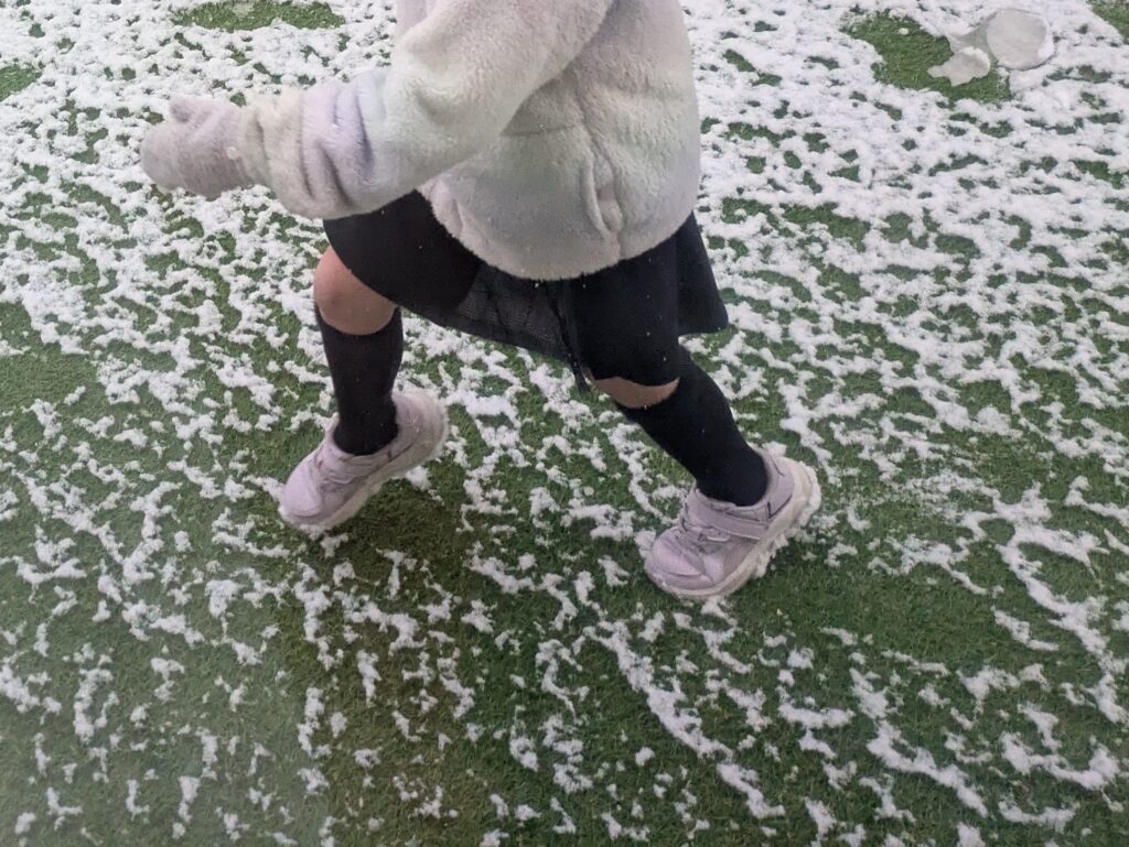 庭を駆ける女児